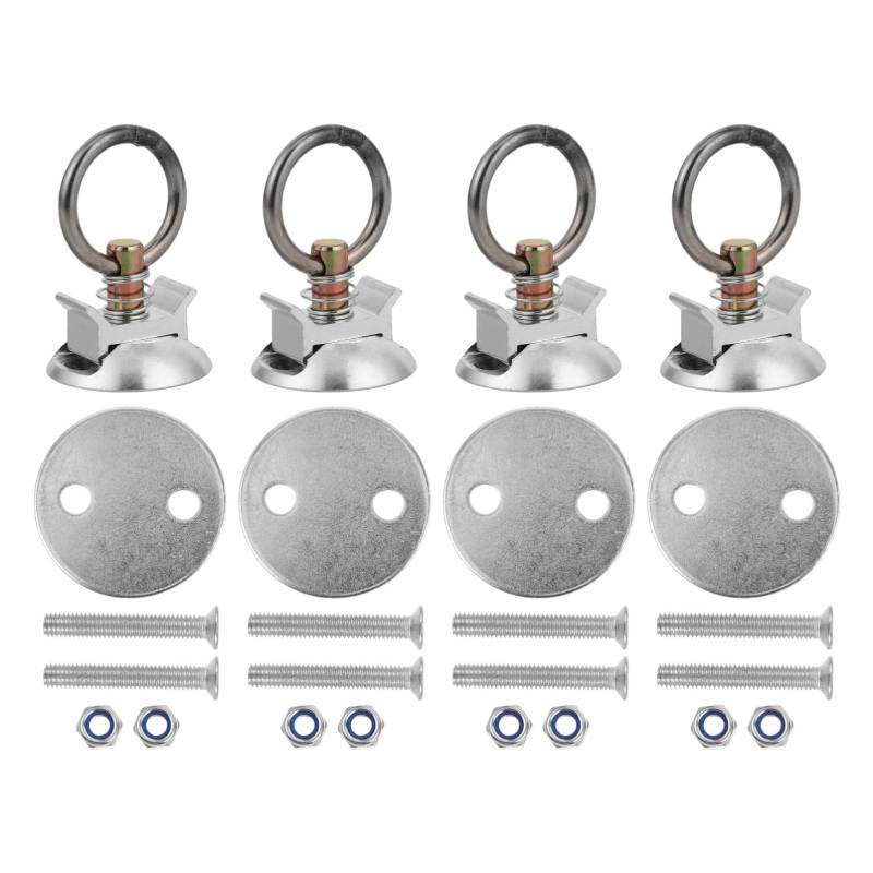 ETHZZLE 1 Set Schnellspann Set Zur Befestigung Von Ladung Im Kofferraum Eines Autos Mit Anschraubbaren Runden Ankerpunkten Und Beschlägen Rundem Zurr Ankerpunkt Set Anschraubbarem von ETHZZLE