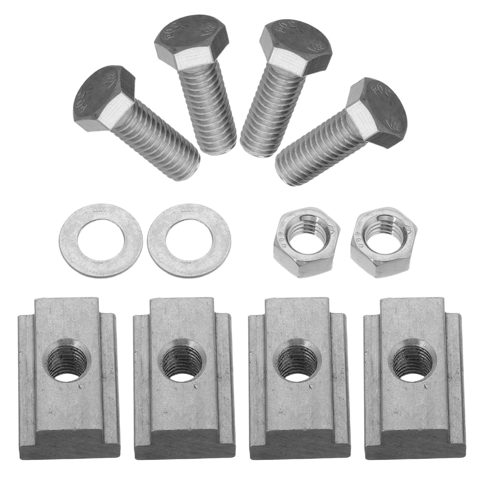 ETHZZLE 4 Sätze Edelstahl-t-nutensteine, LKW-ladeflächenschienen, Ladeflächenschienen-Hardware Für Die Befestigung Von Anhängern, Einfache Installation, Zubehör von ETHZZLE