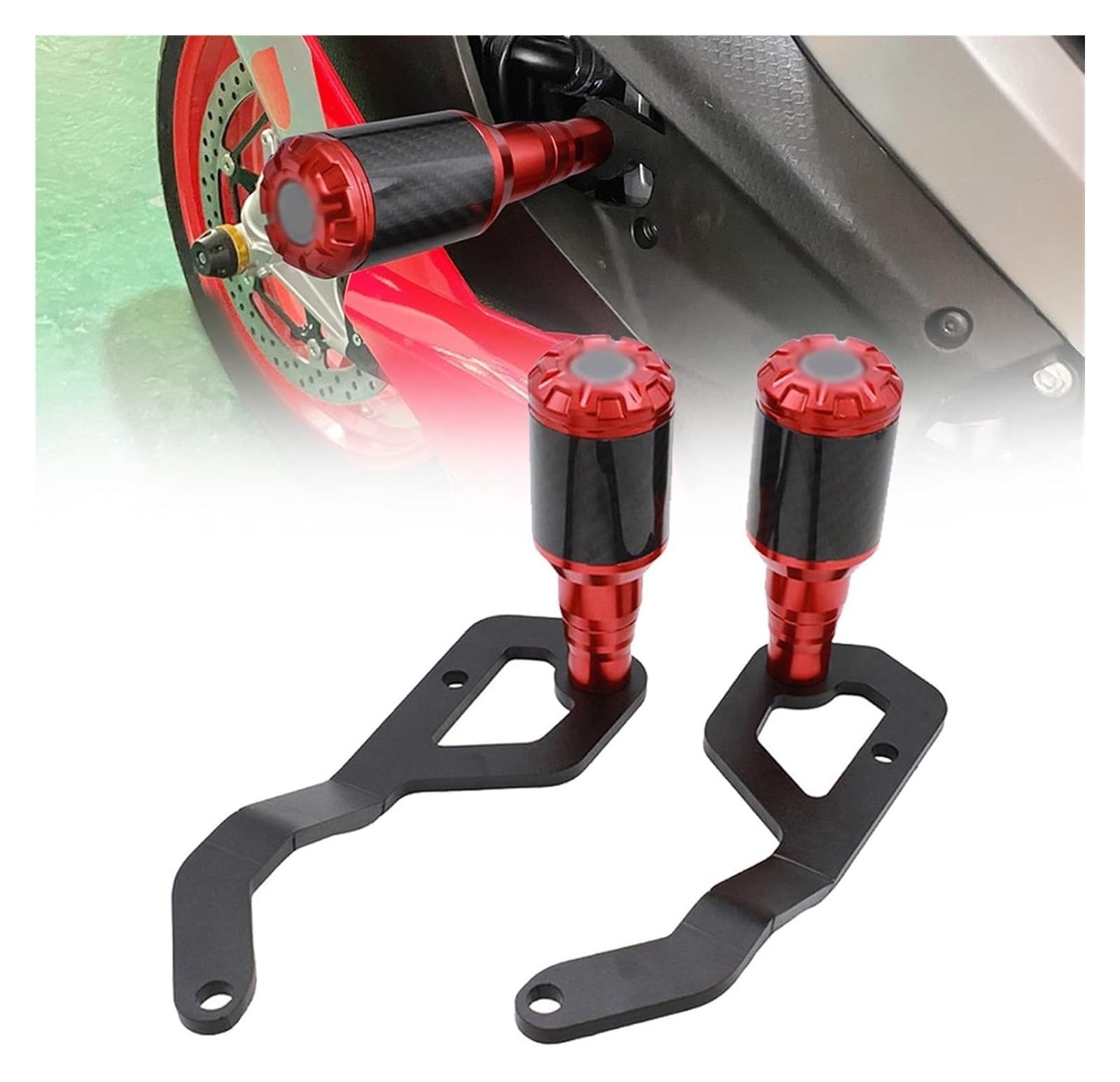 ETIGBG Sturzprävention bei Motorrädern Motorrad Für Aprilia RS660 2020-2022 2021 Carbon Faser Rahmen Anti Crash Slider Körper Schutz Fallende Schutz Rahmen Slider Pads(Red) von ETIGBG