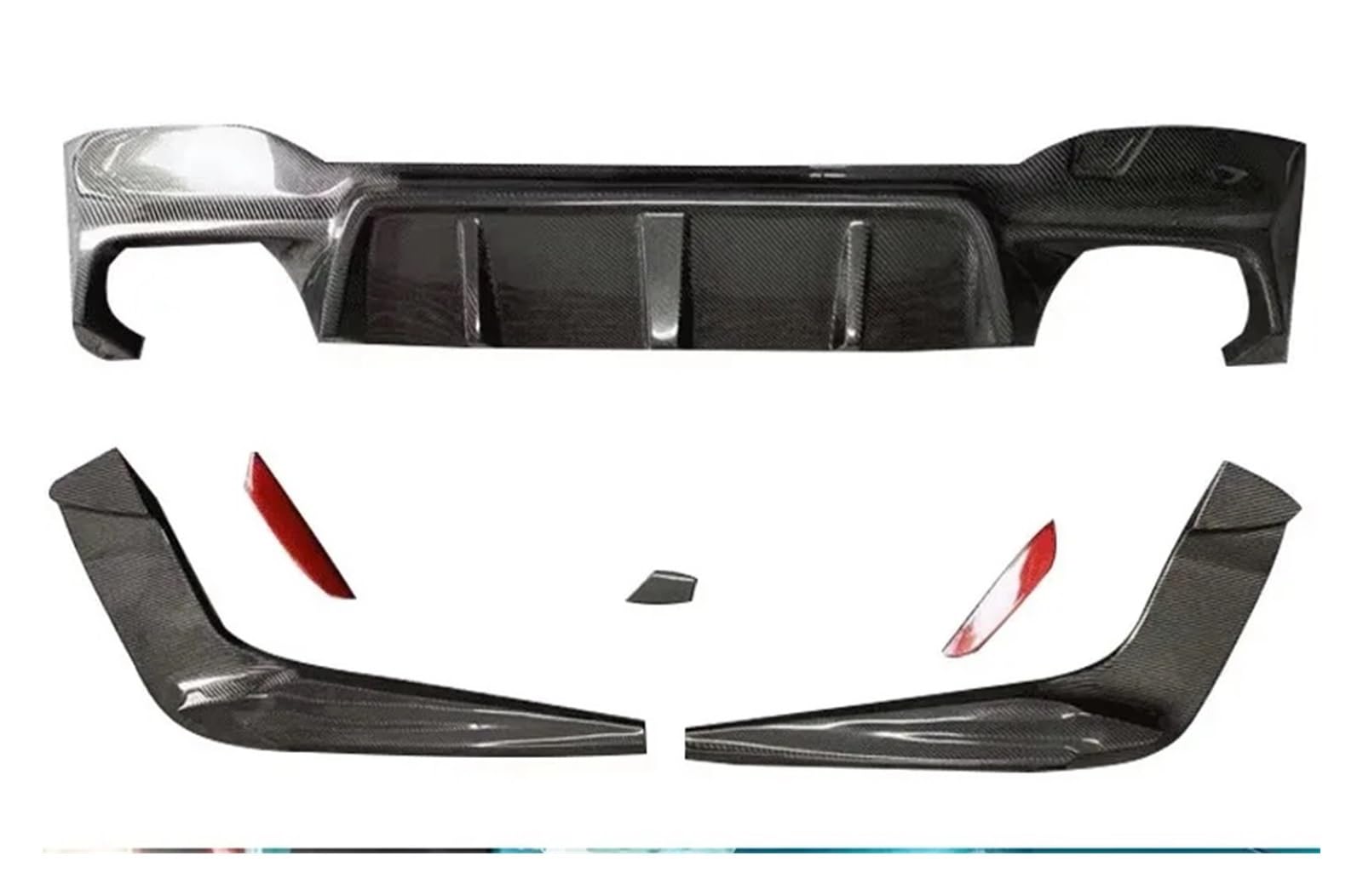 Heckspoiler Für 5 Serie M5 F90 G30 G38 530i 540i Carbon Faser Auto Heckschürze Diffusor Hinten Splitter Spoiler Zurück Lip Shunt Körper Kit(3D Forged Carbon) von ETIGBG