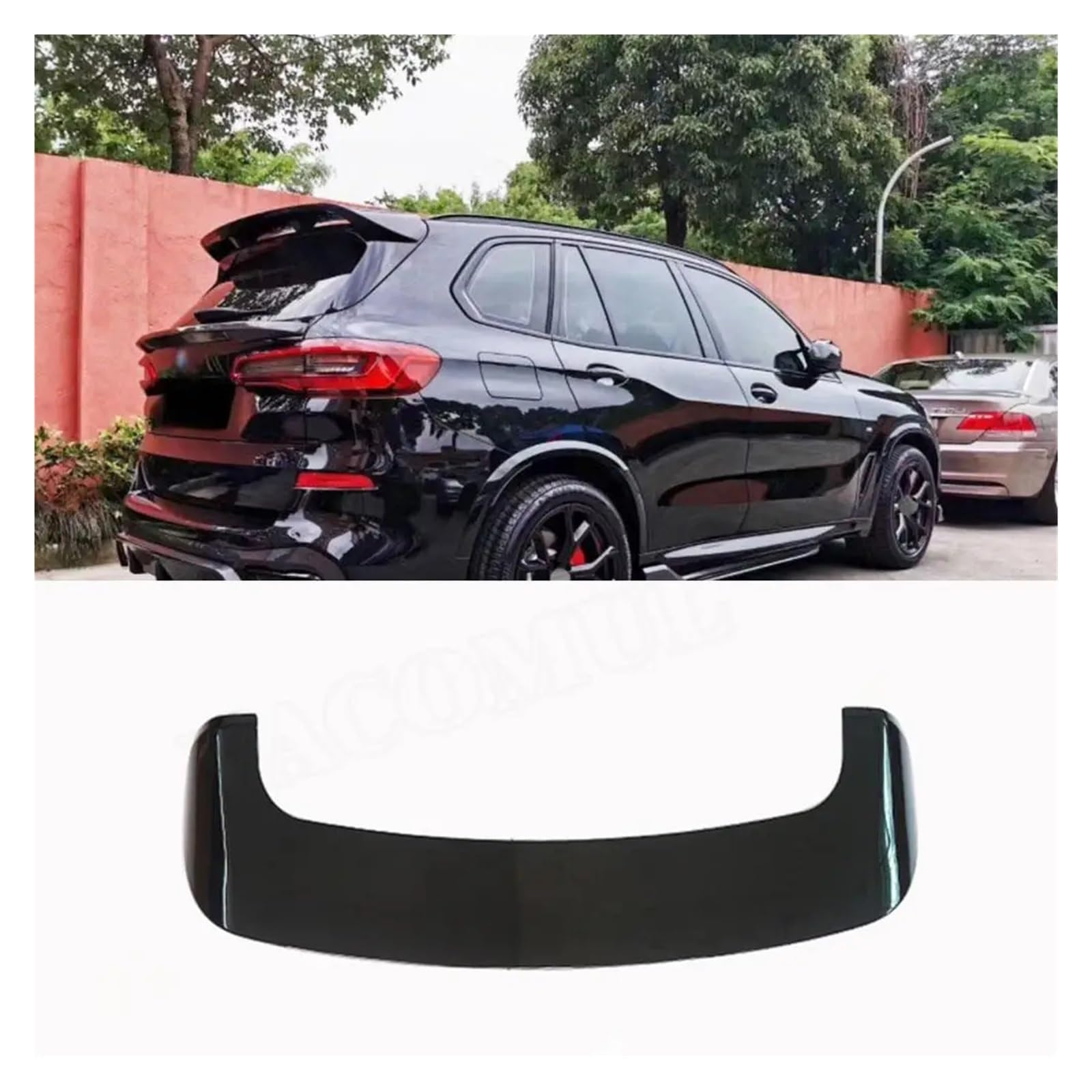 Heckspoiler Für X5 G05 2019, ABS-Carbon-Look, Dachheckspoiler, Glänzend Schwarze Obere Flügel(ABS Carbon Look) von ETIGBG