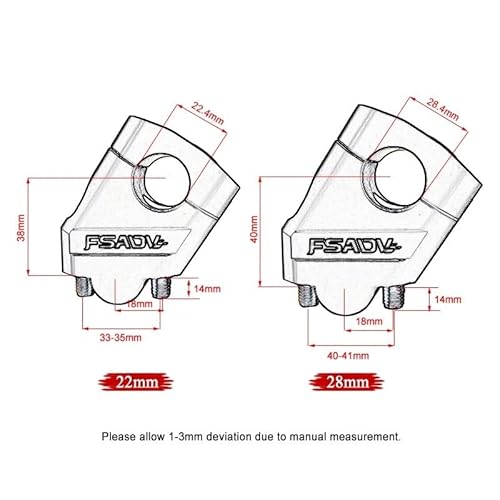 Lenkererhöhung Für Benelli TRK520X TRK502 TRK502X TRK502X TRK 502X2020 2021 Lenker Riser Clip Halterung Für TRK502 TRK502X TRK 502X2020 2021 Motorrad Zubehör(28mm Silver) von ETIGBG