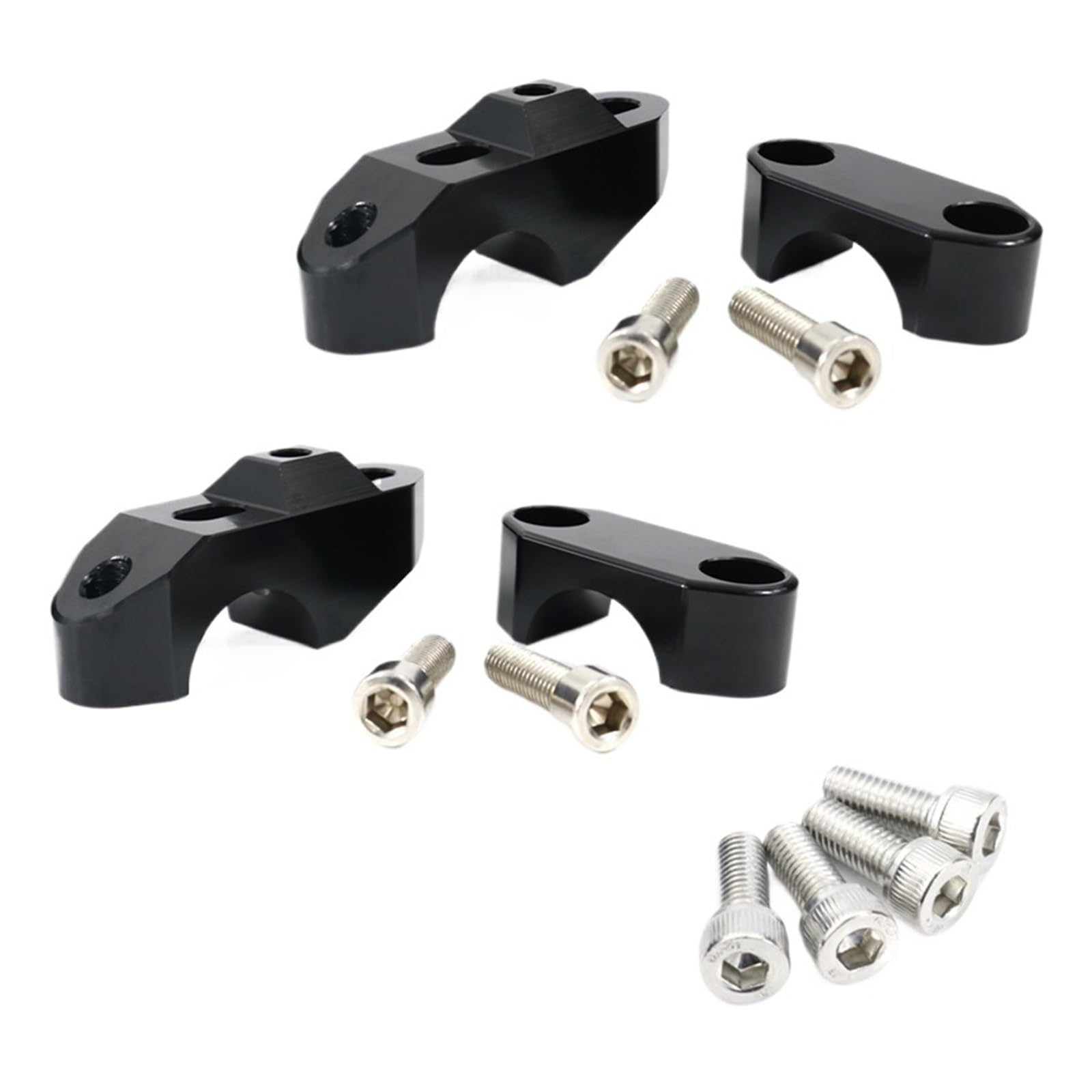 Lenkererhöhung Für Yamaha Tenere 700 2019 2020 2021 Motorrad Zubehör Lenker Steigleitungen Montage Halterung Riser CNC Billet Aluminium(Black) von ETIGBG