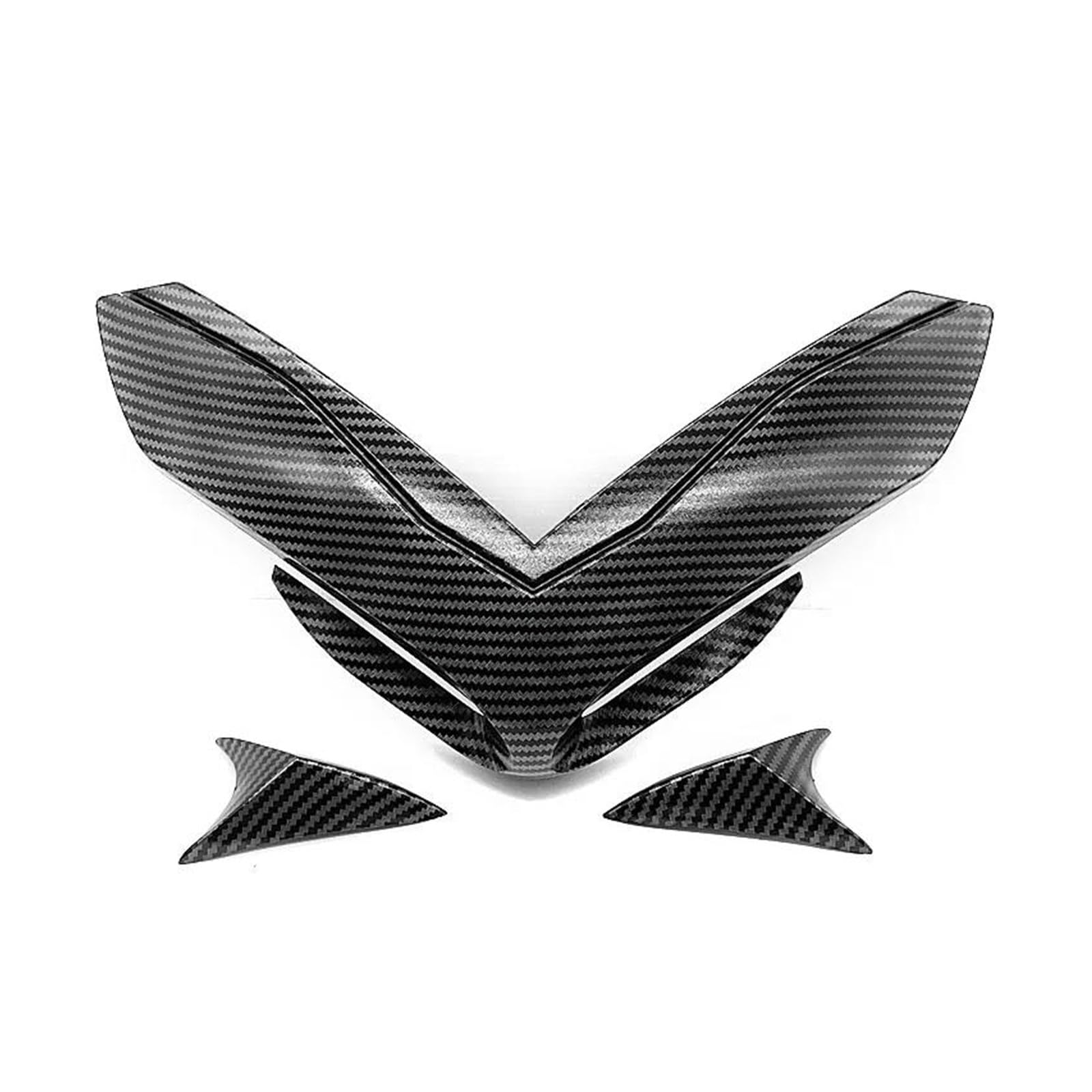 Motorrad Winglet Für Z 900 2017-2019 Schnabel Nase Verlängerung Abdeckung ABS Kunststoff Spoiler Front Winglets Verkleidung Aerodynamische Flügel Kit(Carbon Fiber Look) von ETIGBG