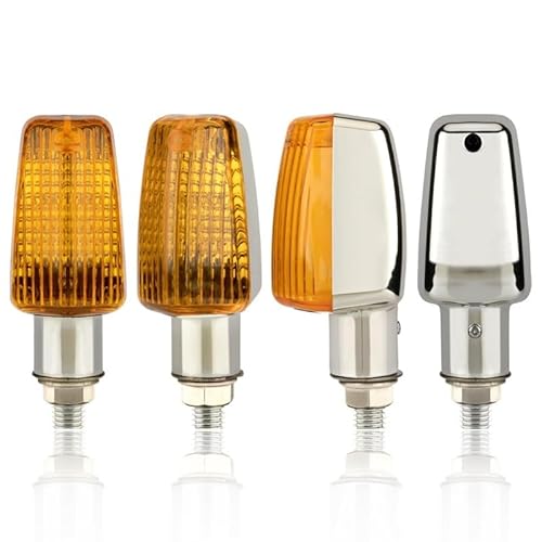 Motorrad Blinker 12V Blinklicht Led Blinker Wasserdichte Blinker Lampe for 10mm Universal Bolzen (Color : 4PCS Chrome A) von ETLIN