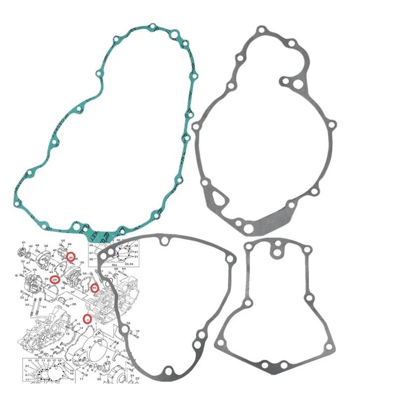 Motorrad Kurbelgehäuse Generator Kupplung Abdeckung Dichtung Kits for XV1600 Road Star 1600 99-03 XV1700 Roadstar1700 2002-2014(Total kits2) von ETLIN