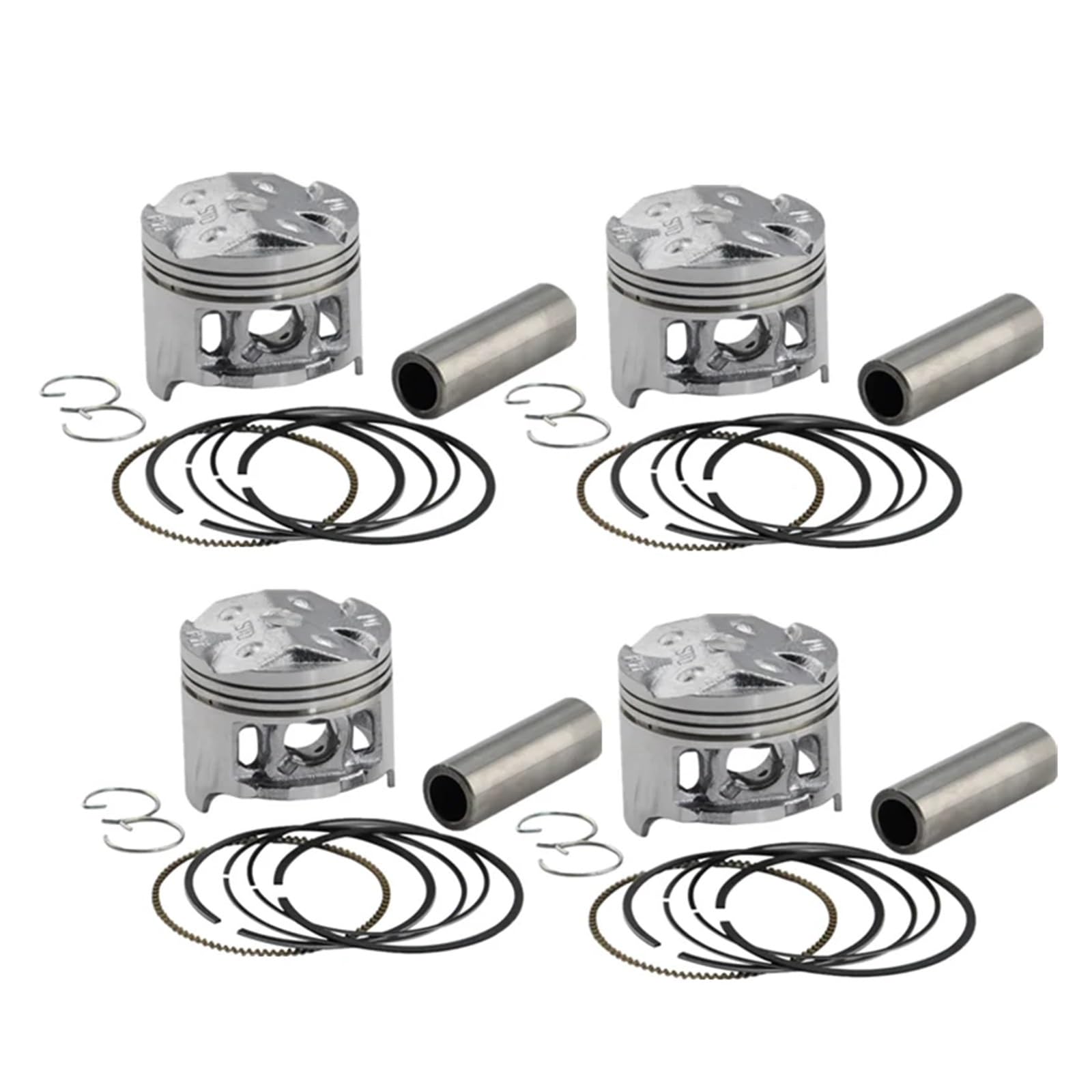 Motorrad Zylinder Teile Kolben Ring Kits Set for CBR250 KY1 MC19 CBR19 Bohrung Größe 48,5mm 48,75mm 49mm(4PCS Piston Kits 25) von ETLIN