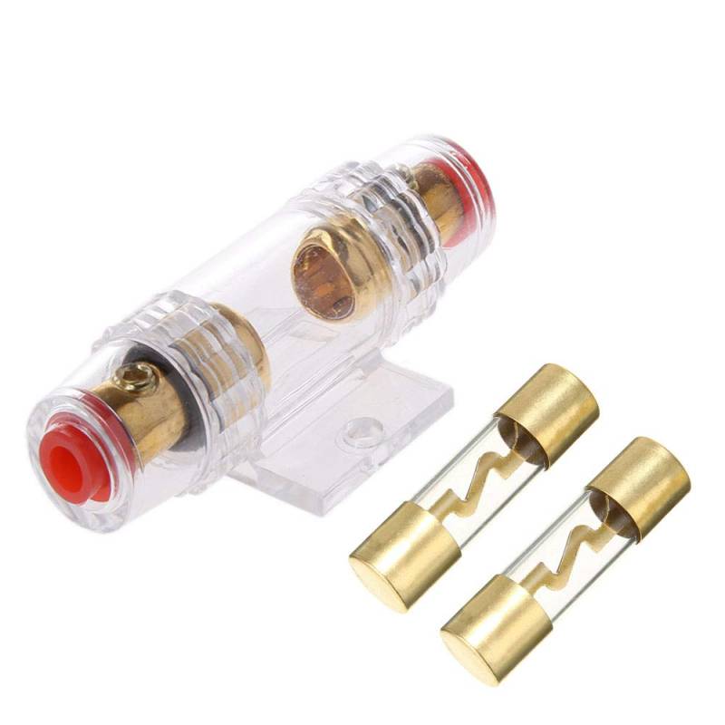 ETOPARS 10A Inline AGU Sicherungshalter Auto Automotive Audio Sicherheit schützen Glasrohr vergoldet Mit 2 Stück 10Amp AGU Sicherung von ETOPARS