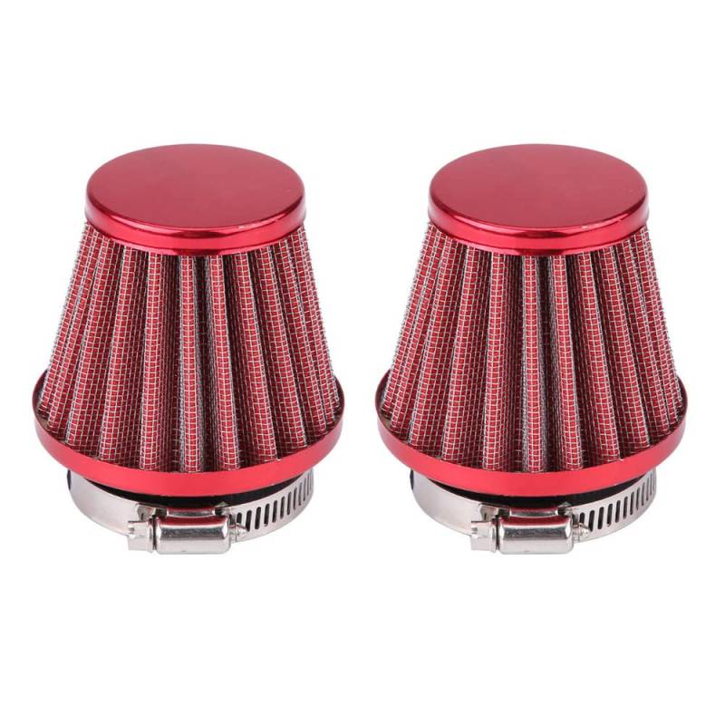 ETOPARS 2 X Rot Motorrad Luftfilter Universeller Motorrad Lufteinlassfilter Kit 42mm 43mm 44mm Auto Ansaugluftfilter Luftfilterinduktion Vergaser Offroad von ETOPARS