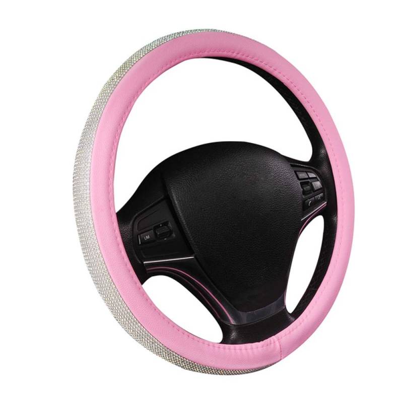 ETOPARS Auto Lenkradabdeckungen Lenkradbezug Glitzer Lenkradhülle Lenkrad Abdeckung Bling Bling Rosa 15 Zoll Protektor für Frauen Mädchen von ETOPARS