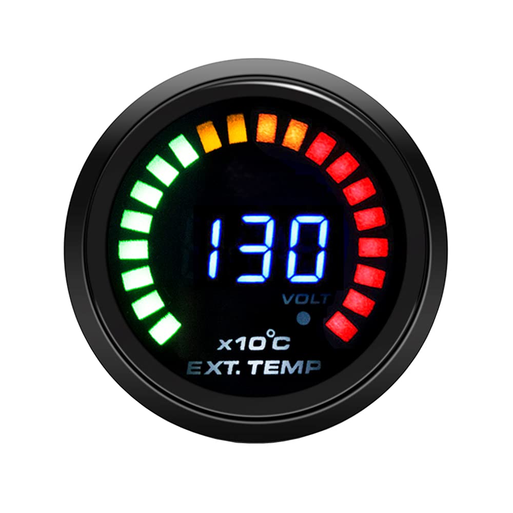 ETOPARS Automotor Kfz Fahrzeug 2 Zoll 52mm Rauch Len Digital Abgastemperaturanzeige Messgerät Gauge Meter Instrument EGT 20 Lichtanzeige Rennmesser von ETOPARS