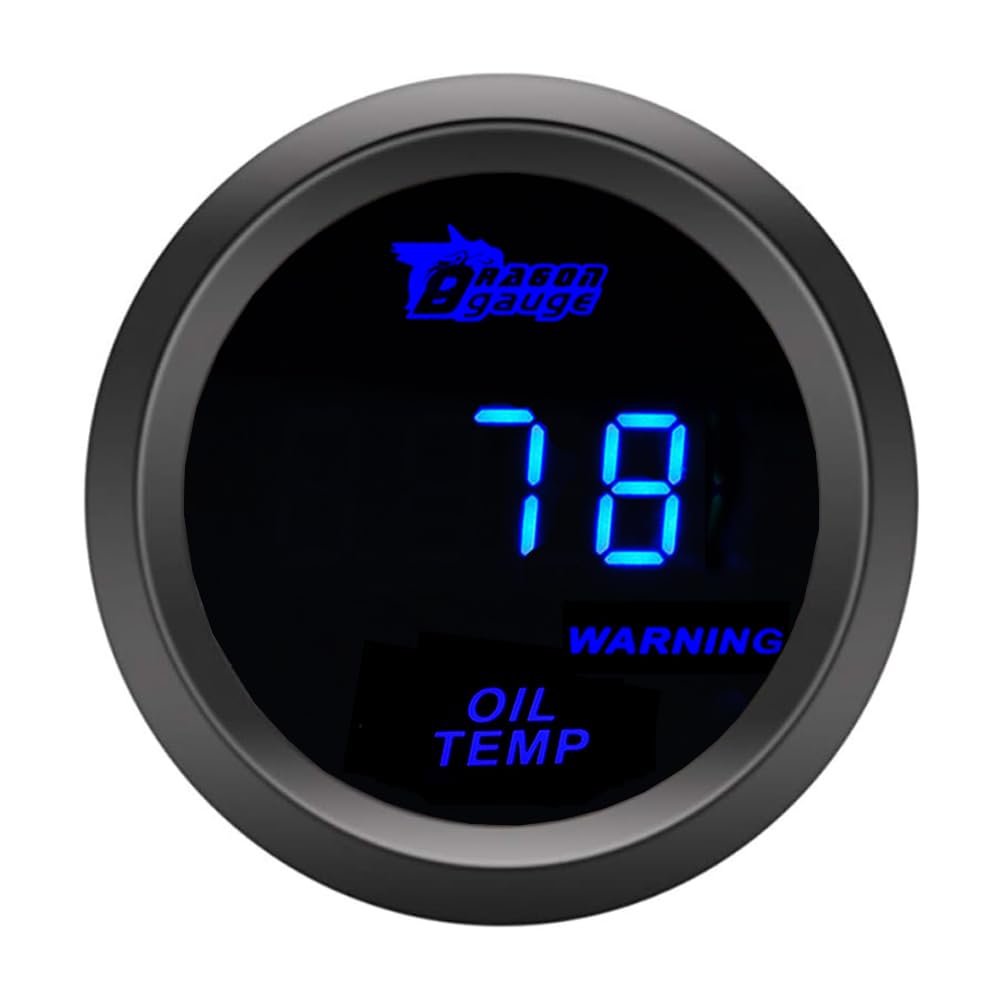 ETOPARS Universelle Auto Öltemperaturanzeige 2Zoll 52mm Auto Öltemperatur Messgerät Digitales Celsius Öl Temperatur Anzeige Öltemp Blau Lichtanzeige Instrument Rauchtönung Len von ETOPARS