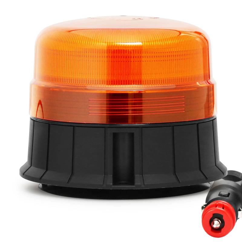 ETUKER 12V 24V Orange Rundumleuchte Led Magnet 3x Blitzmuster KFZ Frontblitzer Orange Drehlicht Traktor LKW Blinklicht Auto von ETUKER