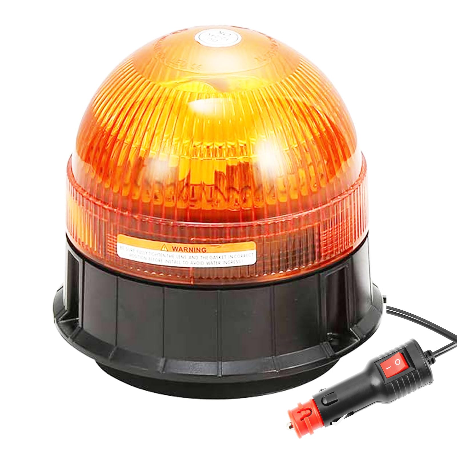 ETUKER 12V 24V Orange Rundumleuchte Magnet Blitzleuchte Gelbe 4x Blitzmuster KFZ Frontblitzer Orange Drehlicht Traktor LKW von ETUKER