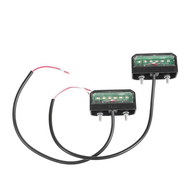 ETUKER 2 x LED Weiße Helle Kennzeichenbeleuchtung 6 LED Chips, 12V-24V Universal Wasserdichte Energiesparende LED Kennzeichenleuchte, Für LKW/Anhänger/RV/Cars/Motorrad/Kennzeichenbeleuchtung(2 stück) von ETUKER