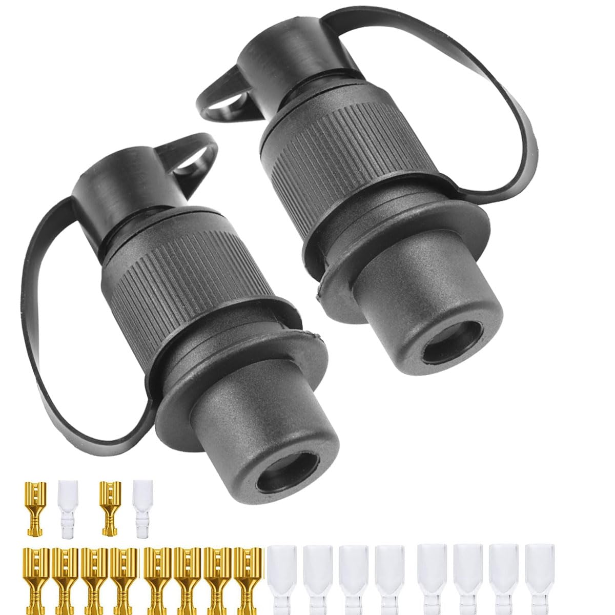 ETUKER 2X Anhänger Stecker 3polig Stecker Traktor 12v Dreipoliger Stecker 3 pol Landmaschinen Flach mit Isolierhülse Draht Crimpklemmenblock von ETUKER