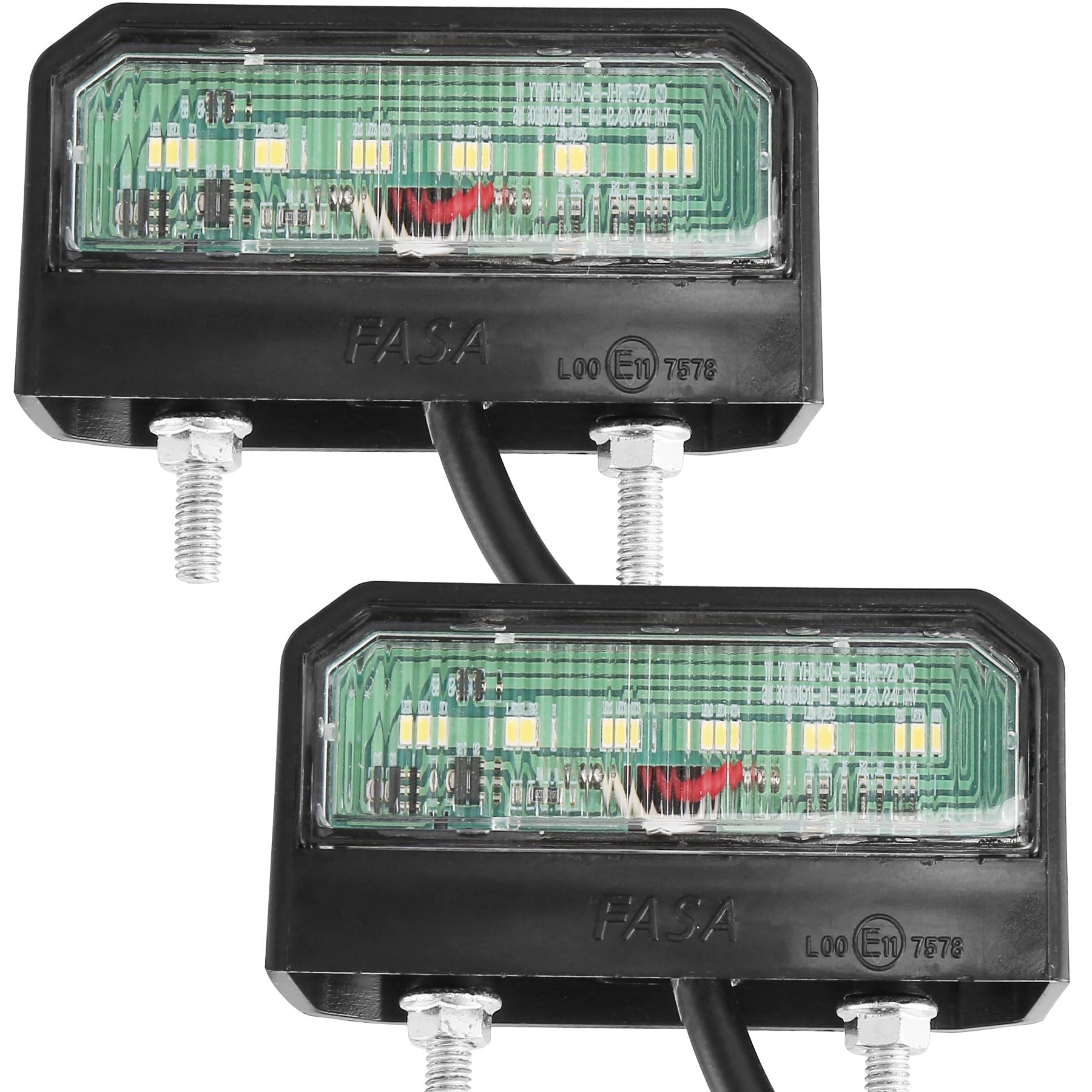 ETUKER 2x Kennzeichenbeleuchtung LED Kaltes Weiß 12v 24v Anhänger Prüfzeichen Nummernschildbeleuchtung led Wasserdicht ECE für LKW PKW von ETUKER