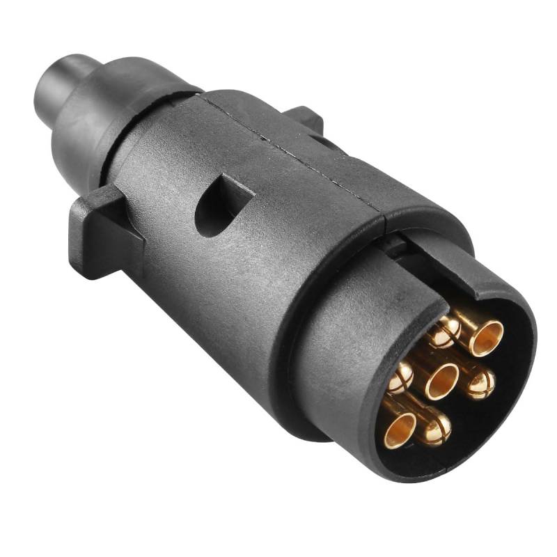 ETUKER 7 poliger anhängerstecker, 12V Anhänger stecker 7 polig für PKW Anhänger, Wohnmobile, Wohnwagen, 7 Pin Hänger Stecker, mit Wasserfester Dichtung, nach ISO 1724 genormt von ETUKER