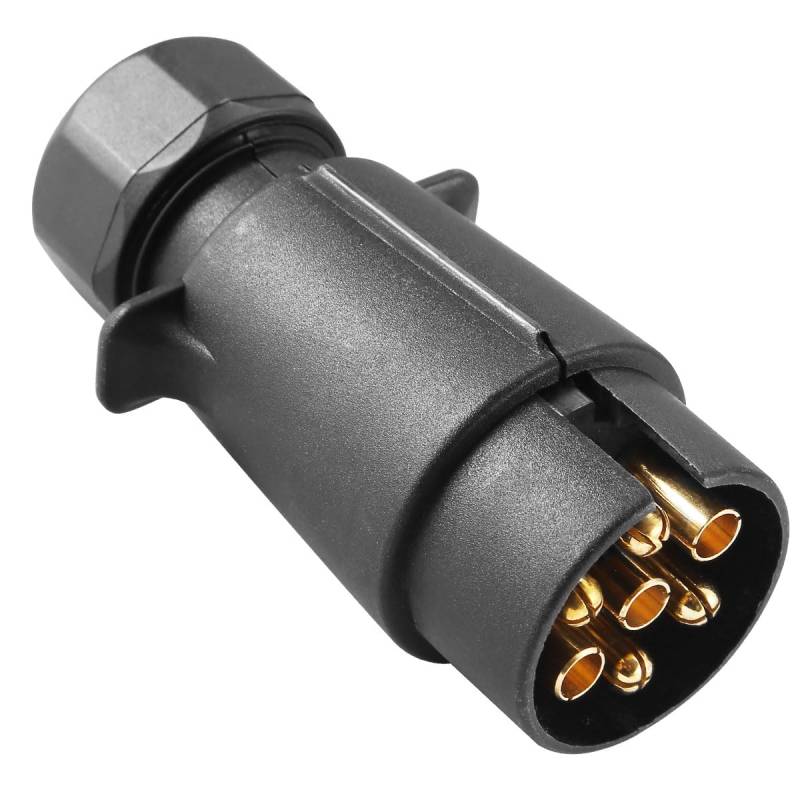 ETUKER Stecker 7 polig für pkw anhänger, 7 poliger anhängerstecker geeignet für Bootsanhänger, Wohnmobile, Wohnwagen, Fahrradträger, Anhängerstecker 7 polig, ISO 1724 genormt von ETUKER