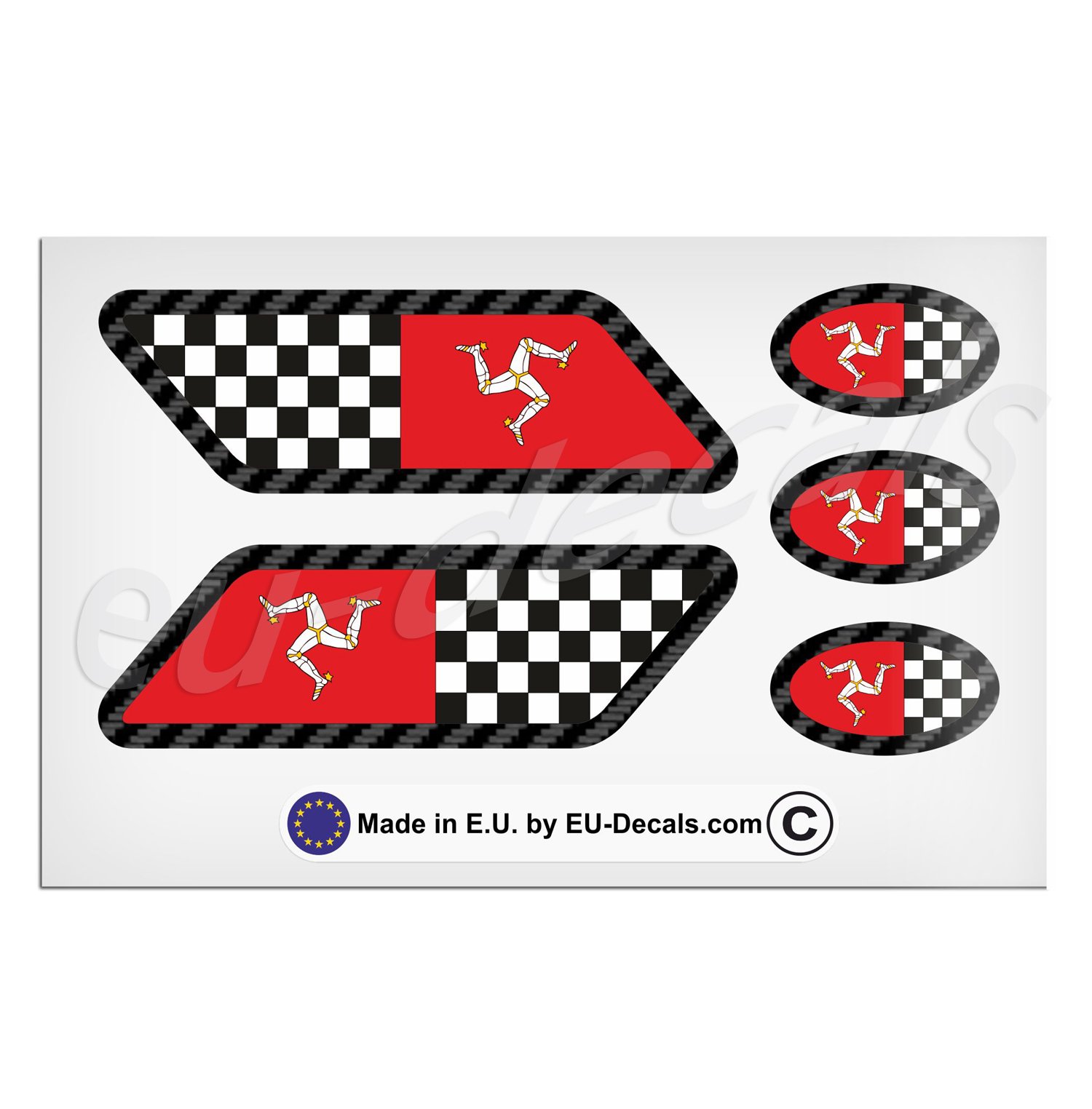 MioVespa-Kollektion Isle of Man Flaggen, laminiert, 5 Stück von EU-Decals - MioVespa Collection