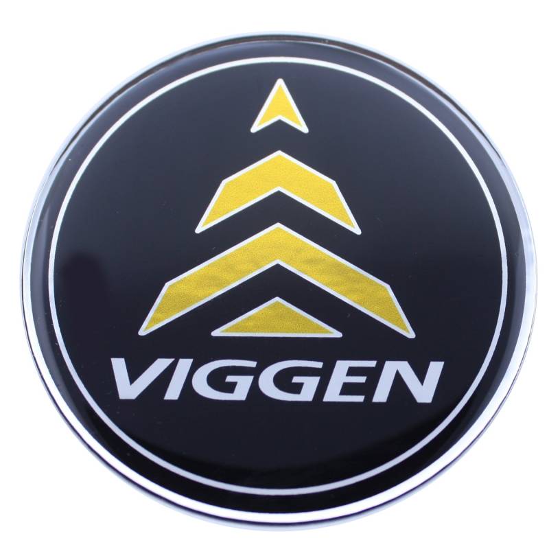 44 mm SAAB Viggen schwarz gelb Chrom Abzeichen Emblem gewölbt 3D Aufkleber selbstklebende Rückseite 9-3 von EU-Decals