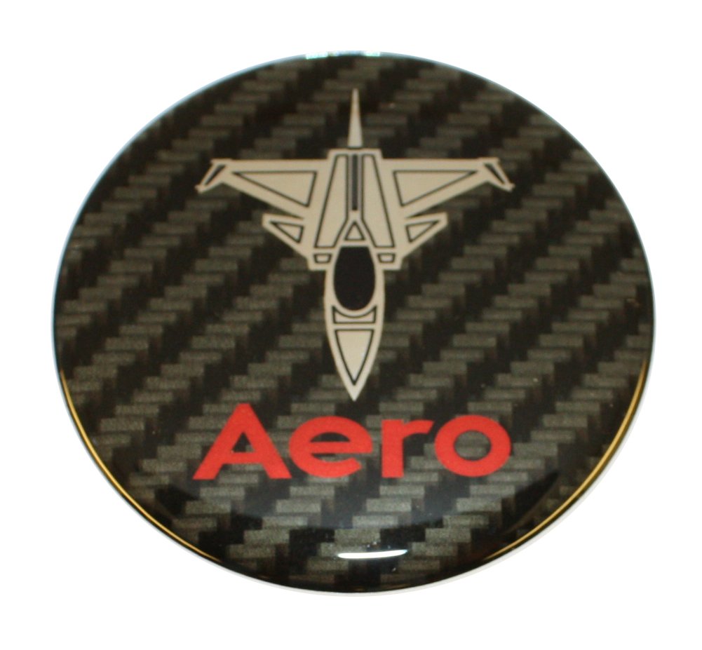 EU-Decals 63,5 mm Carbon Red Chrome SAAB JET Aero Motorhaube Haube Kofferraum Luke Abzeichen Emblem Gewölbt 3D Aufkleber Selbstklebende Rückseite 9-3 von EU-Decals