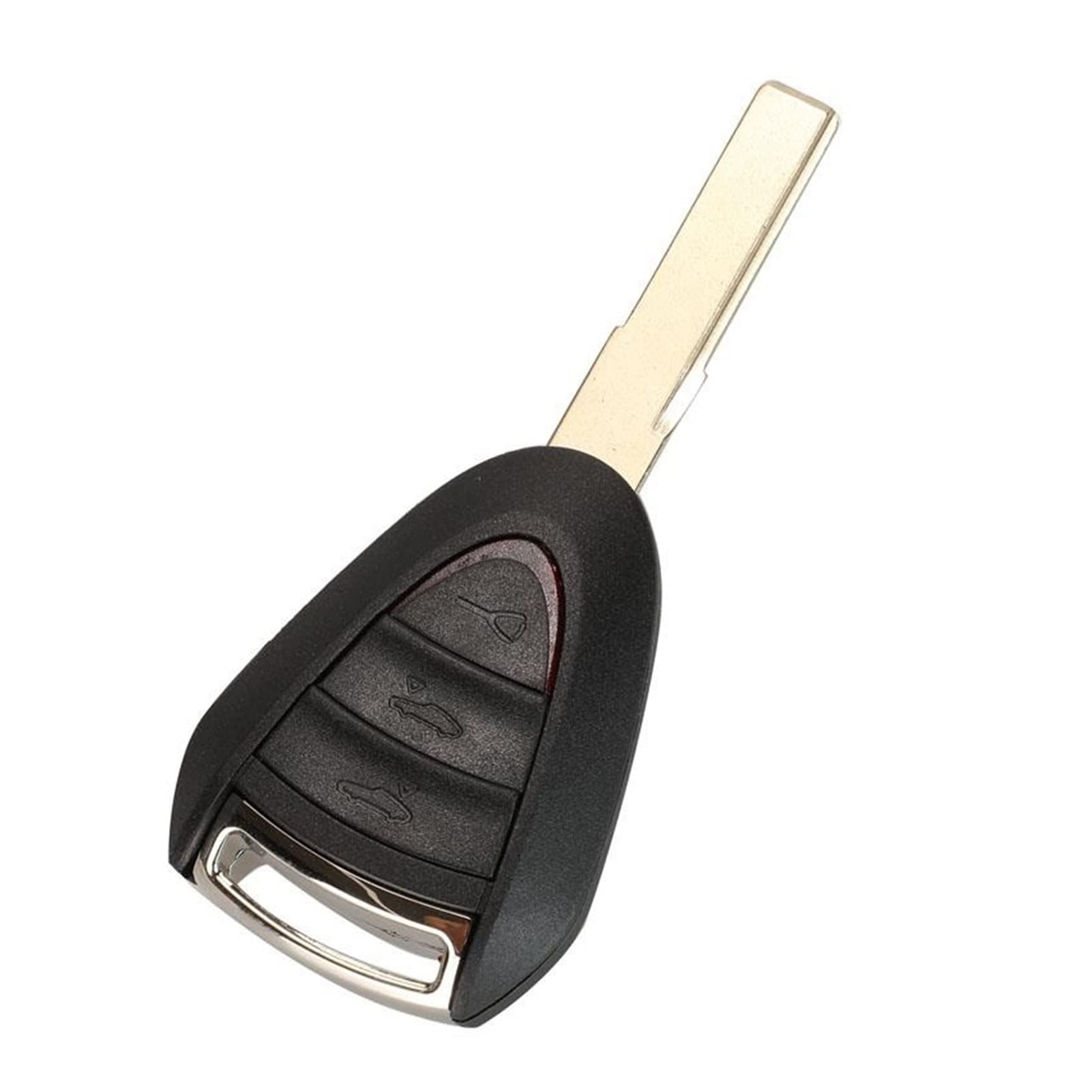 EUETVEXERK 3 Tasten Remote Auto Key Shell Cover Key Case Ersatz for ungeschnittener Klinge kompatibel for Porsche 911 997 Kompatibel for Boxster 987 kompatibel for dem Cayman kompatibel Schlüsseletui von EUETVEXERK