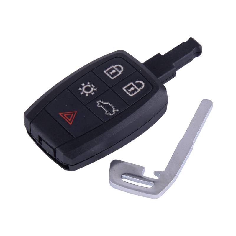 EUETVEXERK Black 5 Button Keyless Entry Remote Auto Key Shell Case Ersatzkompatibel for Volvo C30 C70 S40 V50 2008 2009 2010 2011 2011 Schlüsseletui von EUETVEXERK