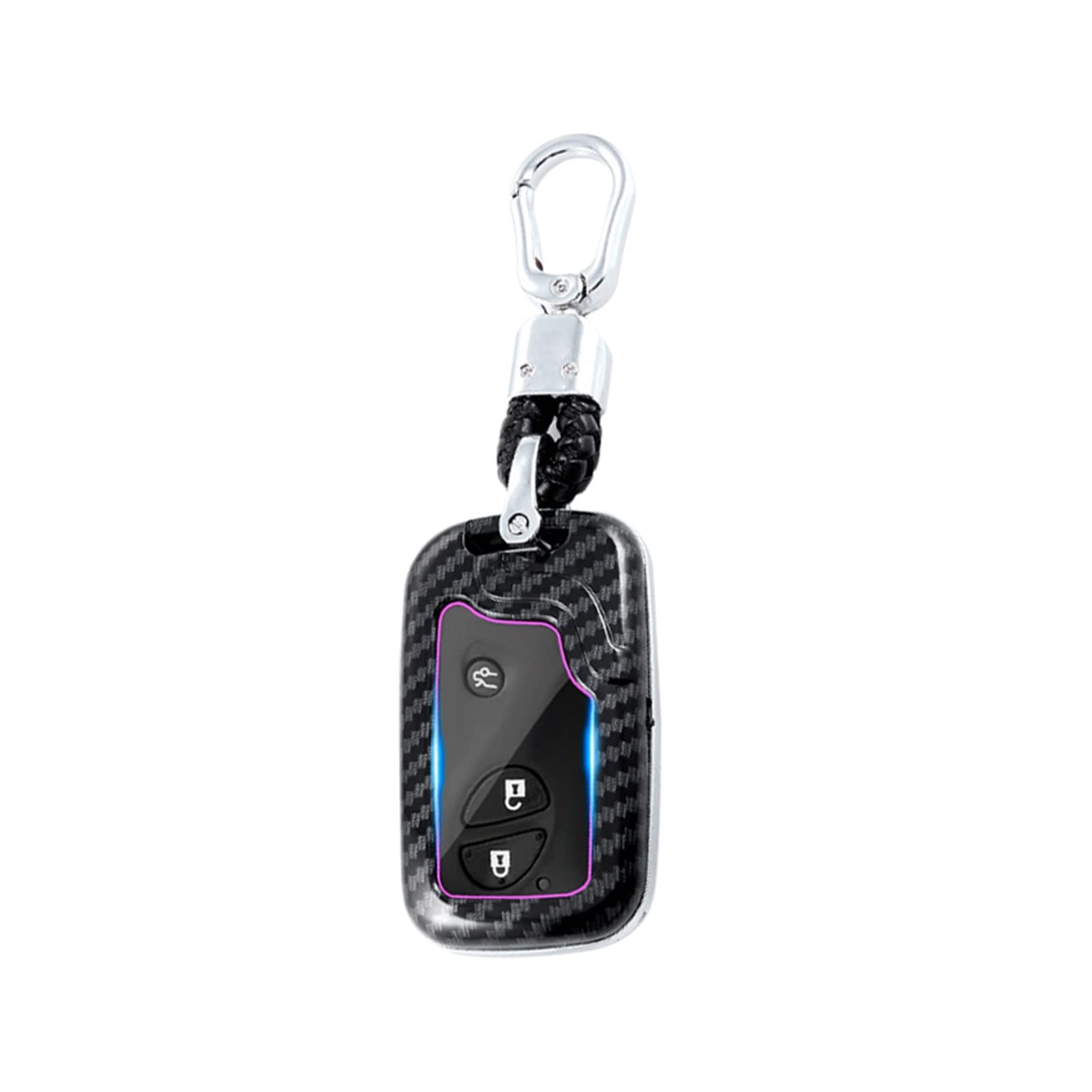 EUETVEXERK Black Remote Auto Key FOB Case Cover Bag Kette Zubehör Kompatibel for Lexus ES RX GS LS RX350 ES350 IS350 GS300 Schlüsseletui von EUETVEXERK