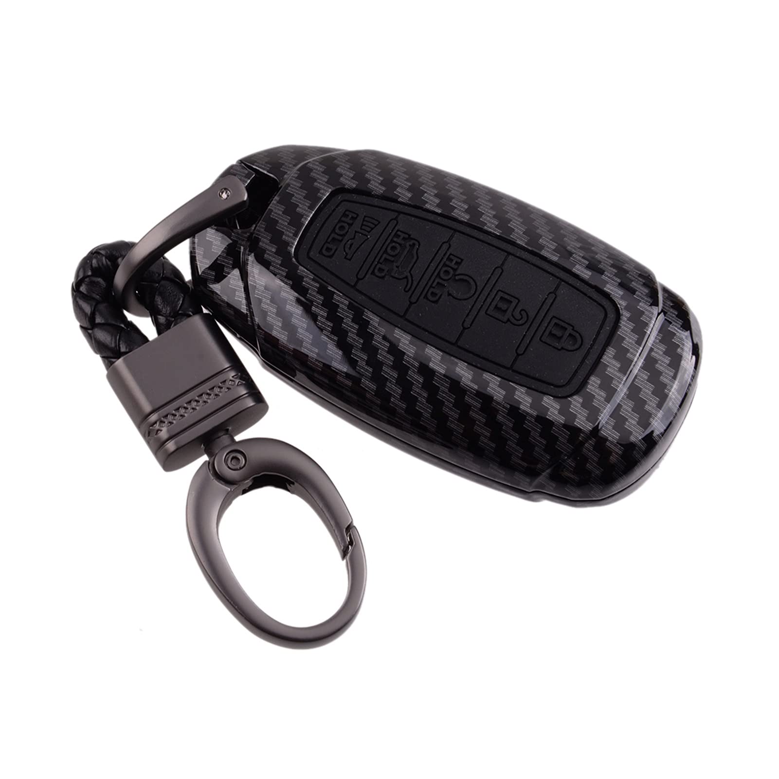 EUETVEXERK Carbon Fiber Art Auto Remote Key FOB Cover Case Shell for Kette 5 Button Kompatibel for Hyundai kompatibel for Palisade kompatibel for Elantra 2021 2020 2019 2018 Schlüsseletui von EUETVEXERK