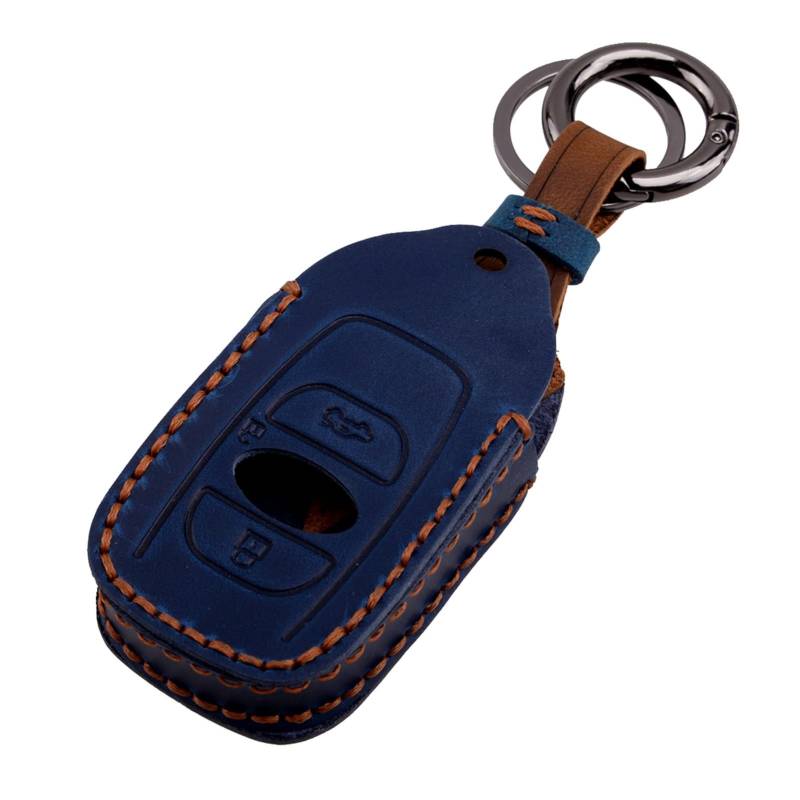 EUETVEXERK Lederauto Blue Key FOB Case Coverhalter Kompatibel for Subaru BRZ. Kompatibel for Förster kompatibel for der Impreza Sti wrx xv. Kompatibel for dem Erbe kompatibel for Outback Schlüsseletui von EUETVEXERK