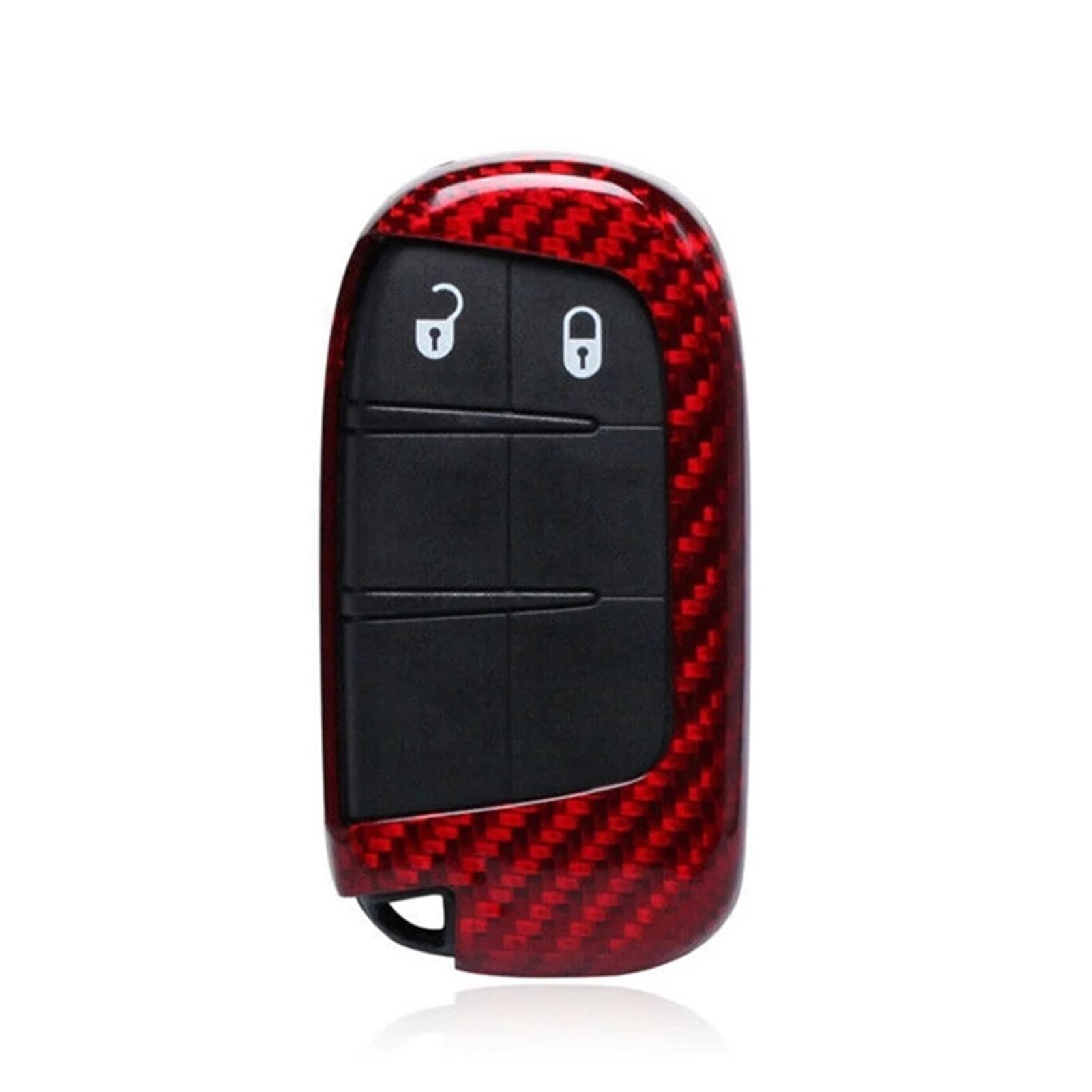 EUETVEXERK Red Carbon Fiber Key FOB Cover Smart Car Remote-Schlüssel kompatibel for Jeep kompatibel for großverkompatibel for Cherokee kompatibel for Dodge kompatibel for Challenger Srt. Schlüsseletui von EUETVEXERK