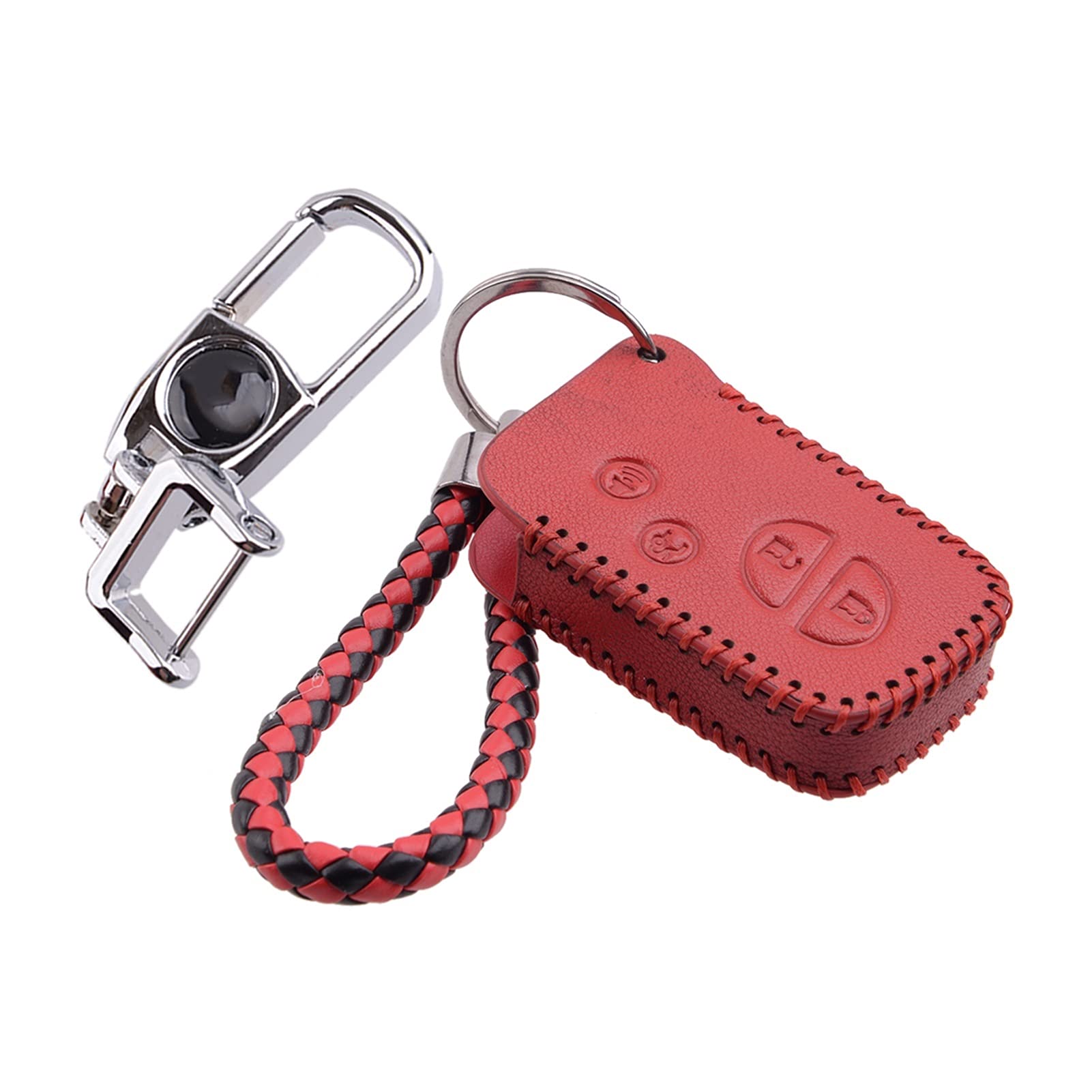 EUETVEXERK Rotes Leder 4 Tasten Smart Key Case Cover Fob Bag Kompatibel for Lexus ES350 GS350 GS45. 0h GS430 GS460 IS250 IS350 LS460 LS60 0h lx570. Schlüsseletui von EUETVEXERK