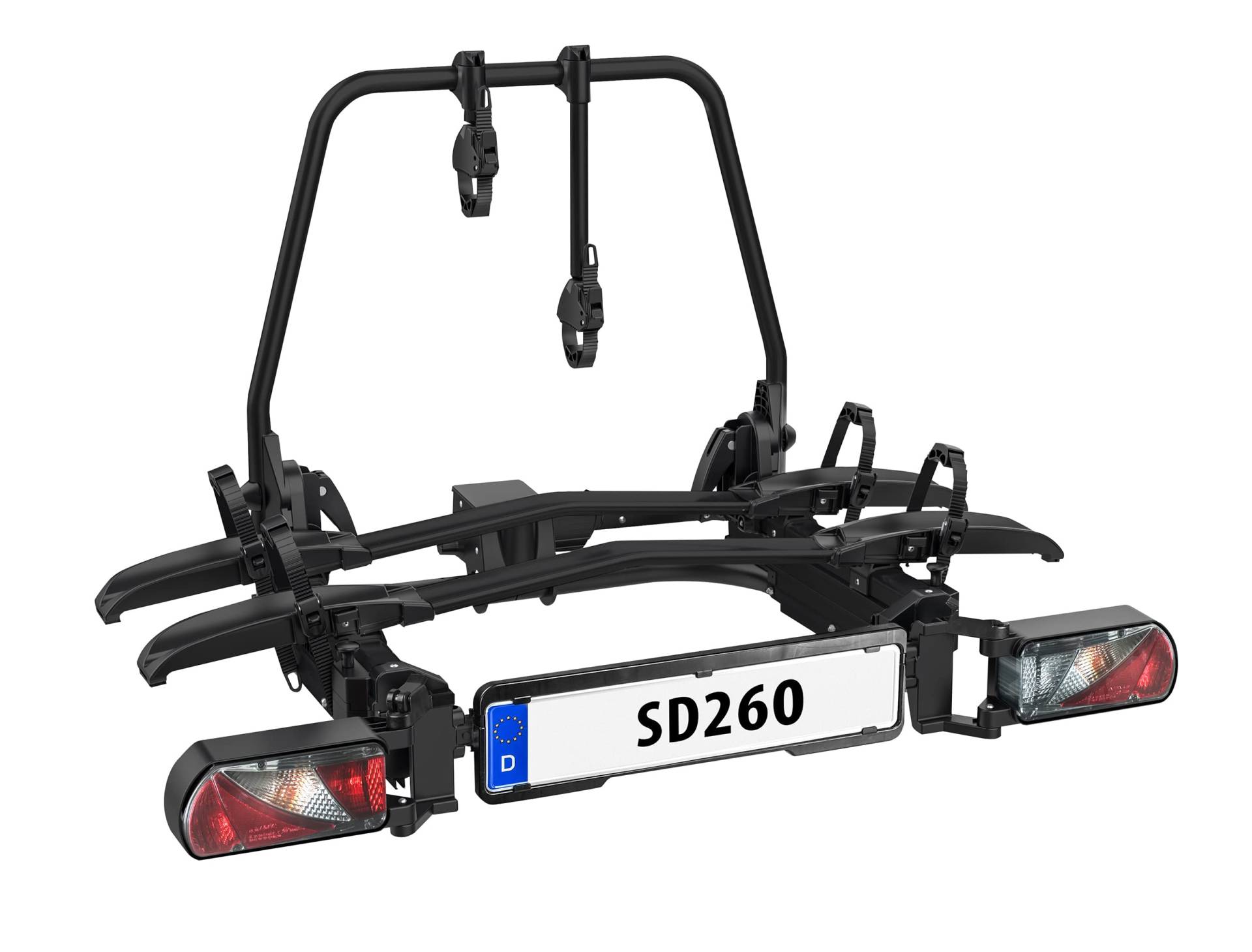 EUFAB Fahrradträger für Kastenwagen SD260 Flügeltüren Kupplungsträger Black Edition von EUFAB
