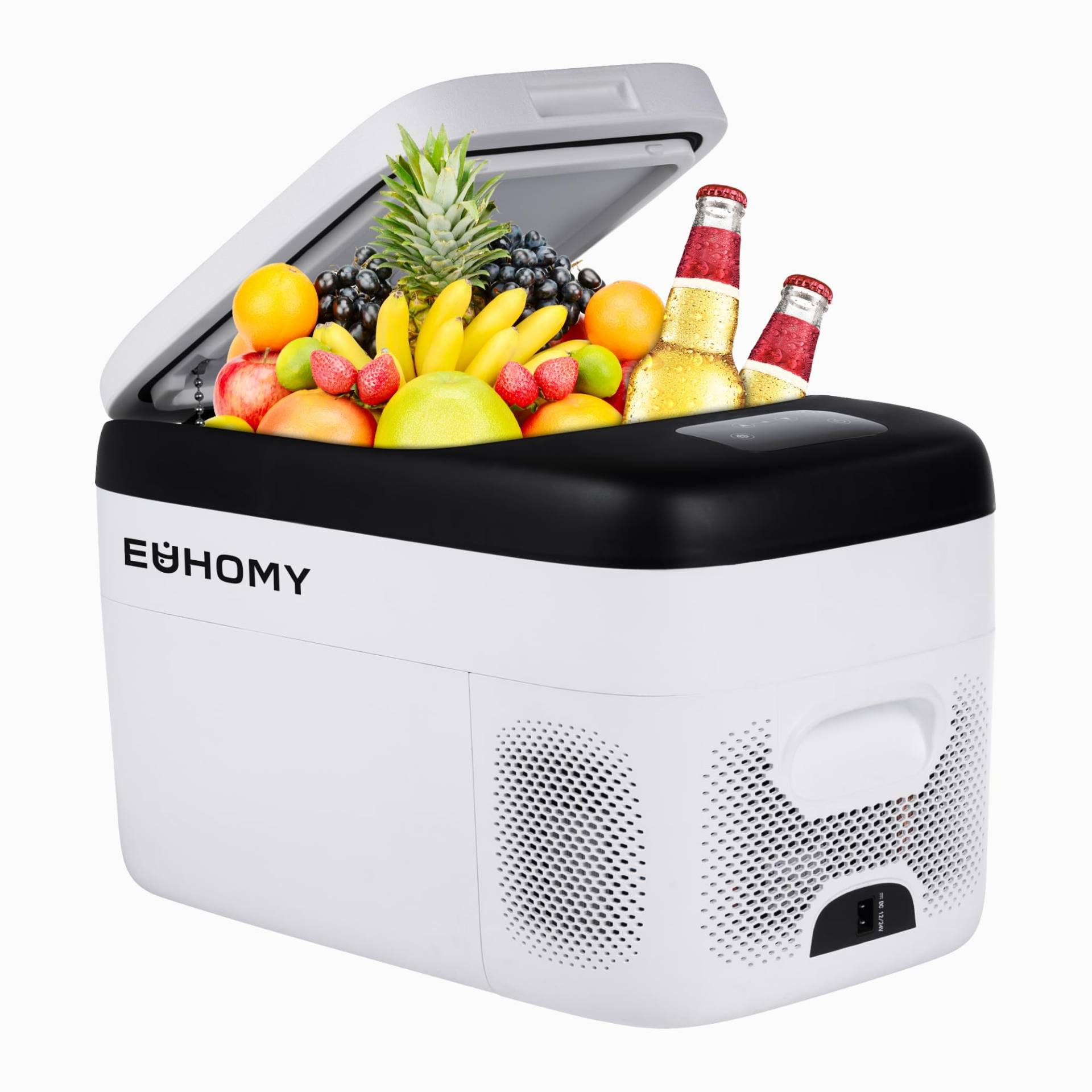 EUHOMY 25L Kompressor Kühlbox, 12 V/240 V Camping Kühlschrank Kompressor, -20 ℃ bis 20 ℃, leiser kompressor kühlbox klein mit Gefrierfach für Reisen, Camping, Picknick usw. von EUHOMY