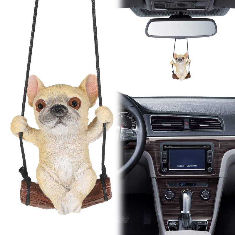 Auto Anhänger,Autospiegel Anhänger kreative Bulldogge Auto Rückspiegel Dekoration,lustiger Tier Auto Anhänger Für Spiegel,For Auto Deko Auto Spiegel Anhanger und Heimdekorationen Rucksack Anhänger von EUIOOVM