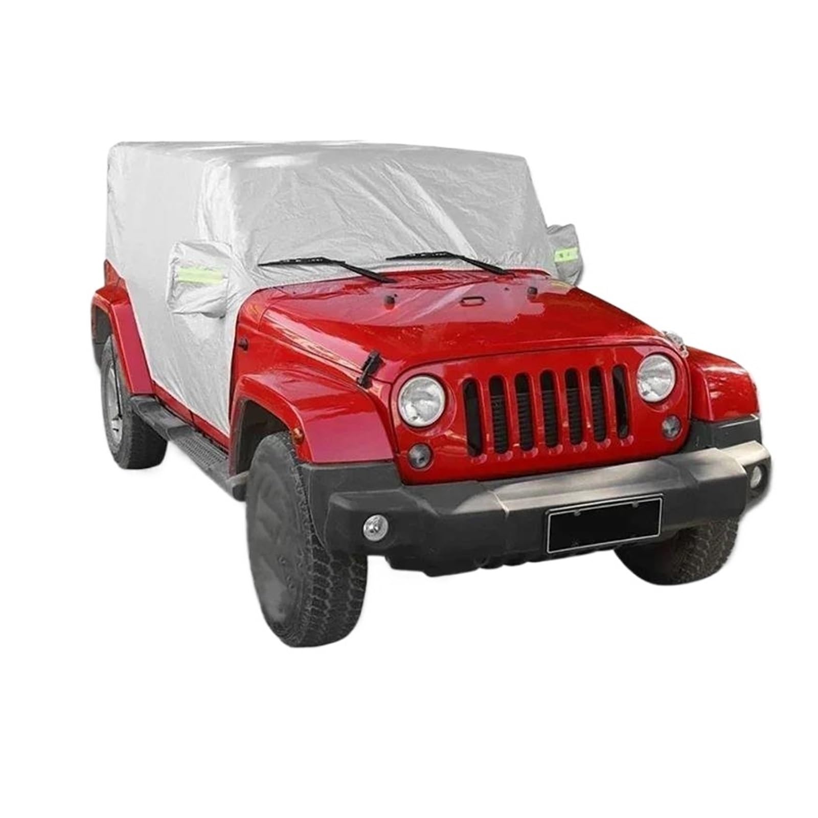 Für Jeep Für Wrangler JK Hardtop 2 4 Türer 2007-2021 Autodach-Halbabdeckung, wasserdichte Sonnenschutzabdeckung(Silver 4 Doors) von EUQIXMR