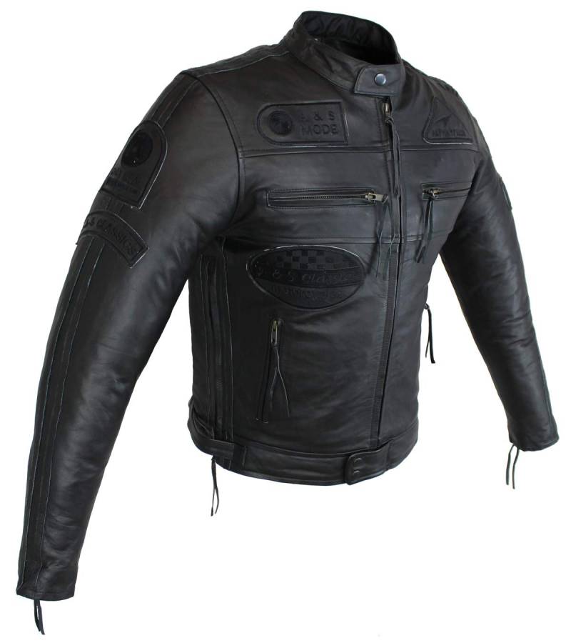 EURO STARS Herren Motorradjacke Highway 11 Lamm Leder Schwarz mit Protektoren, Herren Biker Lederjacke, Motorrad Lederjacke, Classic Lederjacke, Herren Jacke (M, Schwarz) von EURO STARS