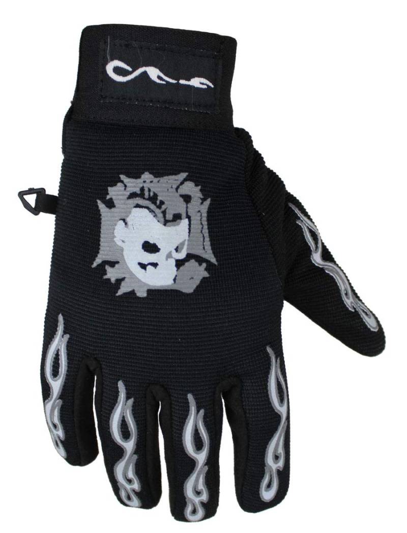 EURO STARS Skull Choppers Neopren Handschuhe Motorrad und Freizeit, Motorcycle gloves for Bikers, Choppers (3XL, Schwarz) von EURO STARS