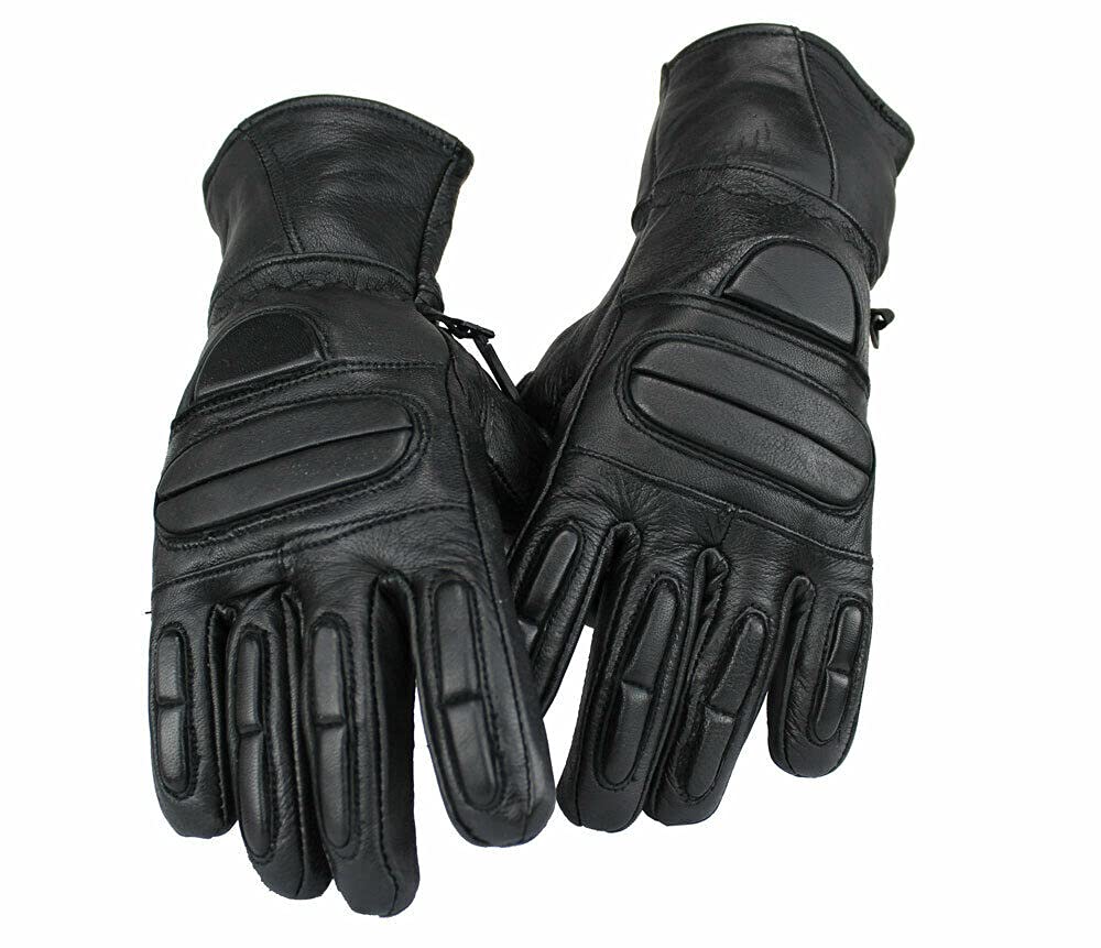 EURO STARSMotorradhandschuhe und Freizeit Handschuhe Lammleder Braun, Professionelle Handschuhe für Autofahren, Radfahren, Camping Outdoor (XS, Schwarz) von EURO STARS