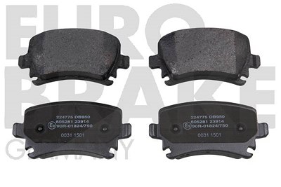 Eurobrake Bremsbeläge hinten (Satz) [Hersteller-Nr. 5502224775] für Audi, Seat, Skoda, VW von EUROBRAKE