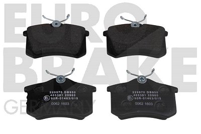 Eurobrake Bremsbeläge hinten (Satz) [Hersteller-Nr. 5502229970] für Citroën, Peugeot, Renault, Seat, VW von EUROBRAKE