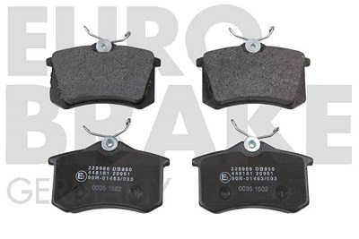 Eurobrake Bremsbeläge hinten (Satz) [Hersteller-Nr. 5502229986] für Audi, Citroën, Ds, Fiat, Ford, Lancia, Peugeot, Seat, Skoda, VW von EUROBRAKE