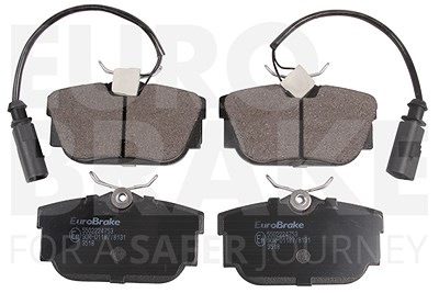 Eurobrake Bremsbelagsatz Hinterachse + Verschleißwarnkontakt [Hersteller-Nr. 5502224753] für VW, Ford, Seat von EUROBRAKE