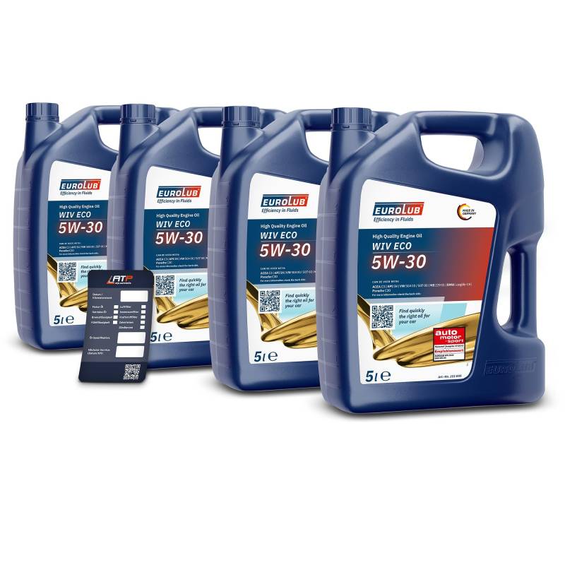 4x 5 L = 20 LITER EUROLUB WIV ECO SAE 5W/30 MOTOR-ÖL MOTOREN-ÖL 32130134 von EUROLUB