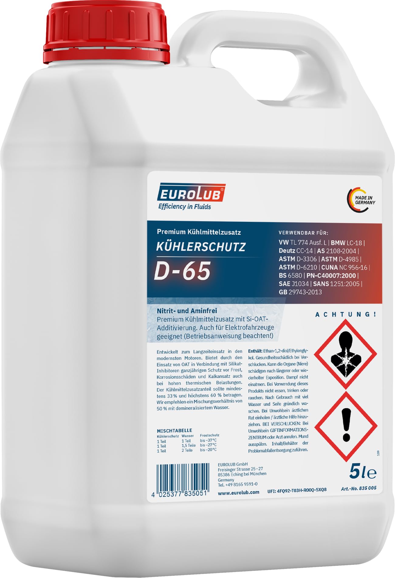 EUROLUB Kühlerschutz D-65, 5 Liter von EUROLUB