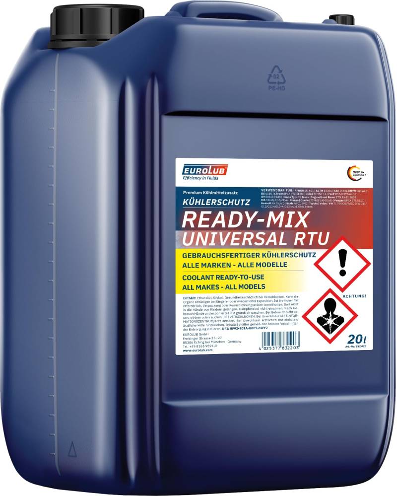 EUROLUB Kühlerschutz Ready-Mix Universal RTU, 20 Liter von EUROLUB