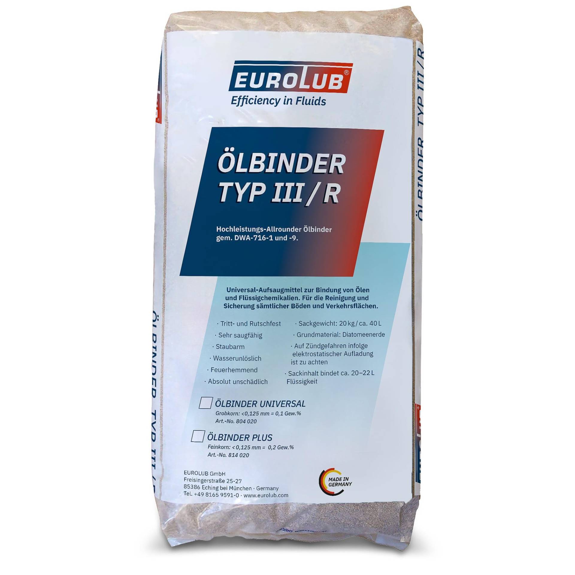 EUROLUB ÖLBINDER Universal Grobkorn 1-3 mm III/ R Bindemittel, 20 kg von EUROLUB