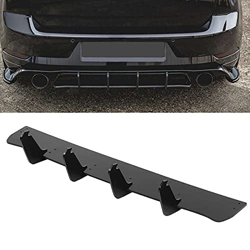 EVANEM Heckstoßstange Diffusor Spoiler für Golf 7.5 GTI TCR 2017-2020, hintere Unterlippe Kofferraum Spoiler, Schwarz, Lackiert (Glossy Paint), Kunststoff von EVANEM