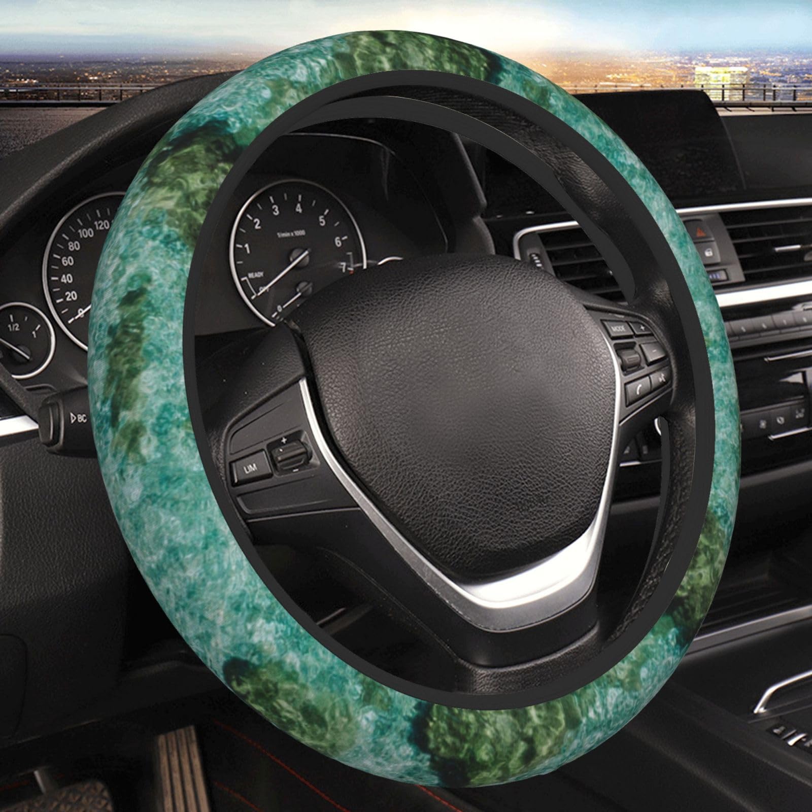 Underwater Coral Reef Printed Car Steering Wheel Cover Anti Slip Steering Wheel Protector Elastic Decoration Protector for Woman Man Car Accessories for Most Cars von EVANEM